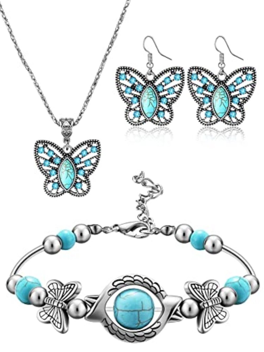3 Pcs Western Jewelry for Women Bohemian Set, Boho Pendant Long Chokerβ